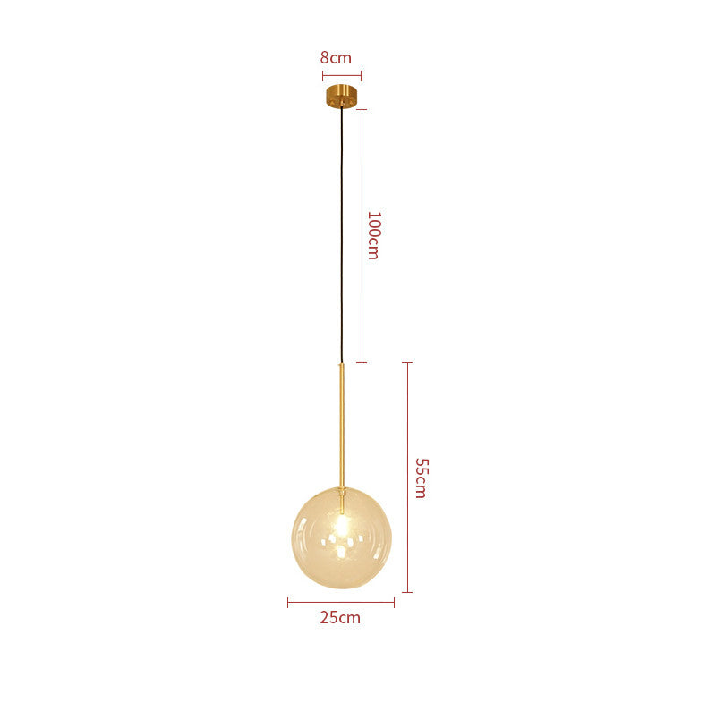 Gold rod pendant light fixture close-up