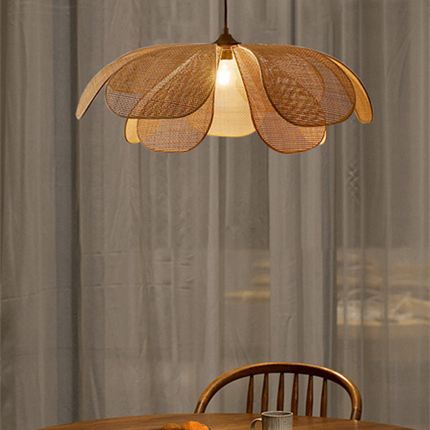 LumaNook Reed Wicker Pendant Light for Bedroom
