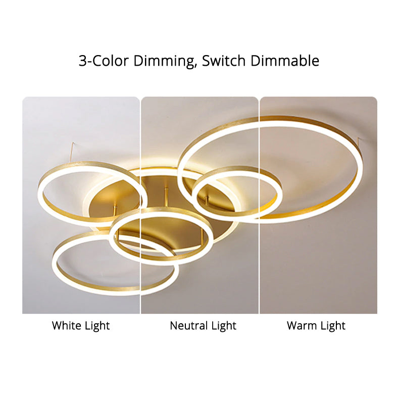LunaRing Multi-Ring Ceiling Light 5+1 Heads
