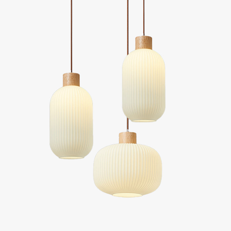 Rustic Modern Wood Pendant Lamp for Living Room