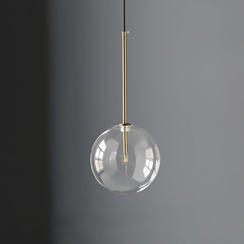 Gold glass sphere pendant light for modern homes
