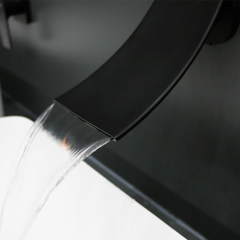 Wall mounted waterfall faucet - matte black finish