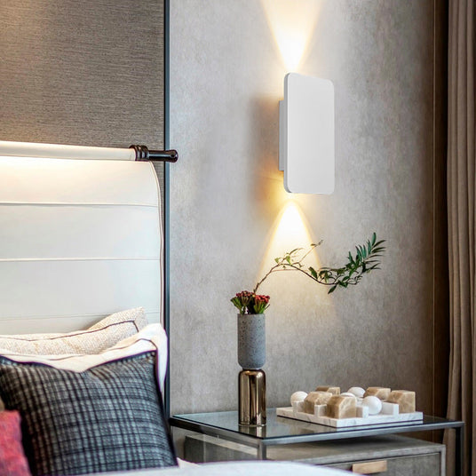 LED wall fixture with clean lines for living room accents