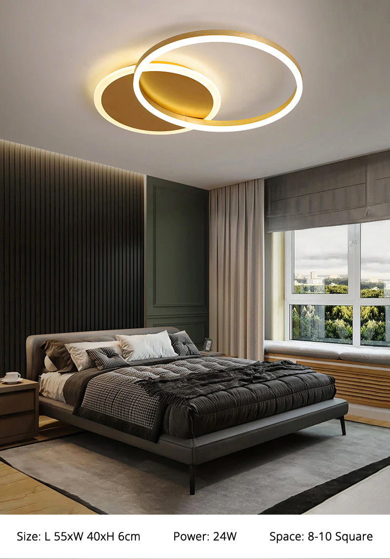 LunaRing LED Ceiling Light Warm Ambient Glow at Night