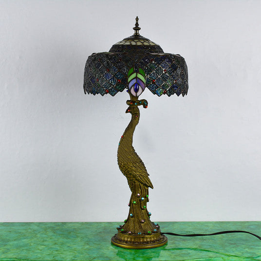 mosaic glass dome shade table lamp for living room accent decor