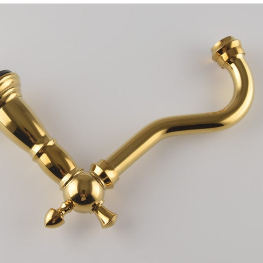 Vintage brass double-handle bathroom faucet with easy installation design