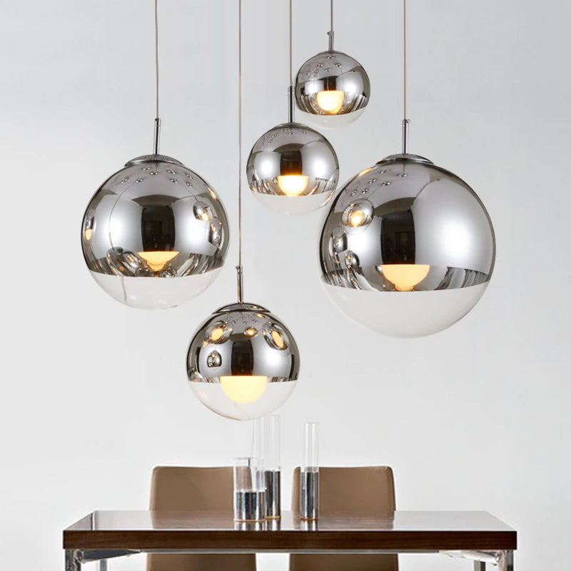 Glass Orb Pendant Light for Dining Room