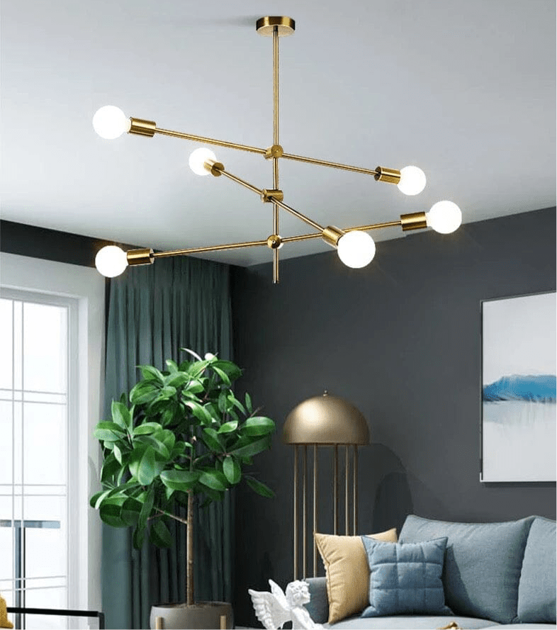 Iron Glass Chandelier for Bedroom Lighting