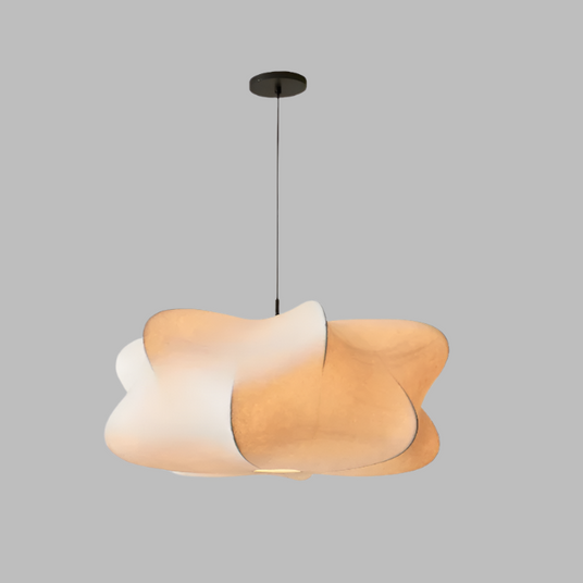 Iron and Silk Pendant Light Fixture