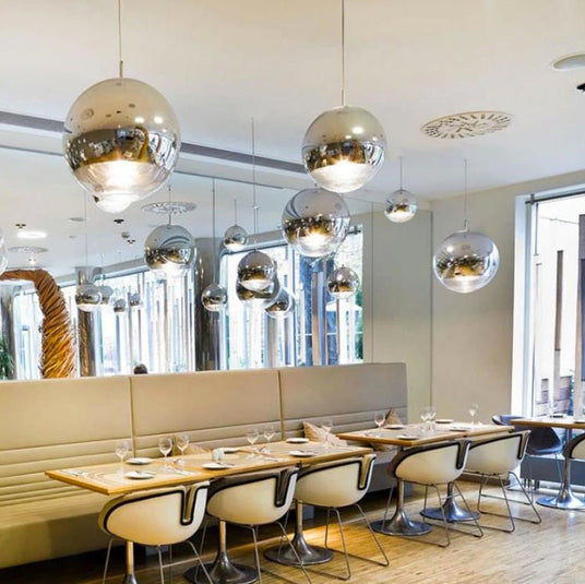 Glass Orb Pendant Light for Living Room