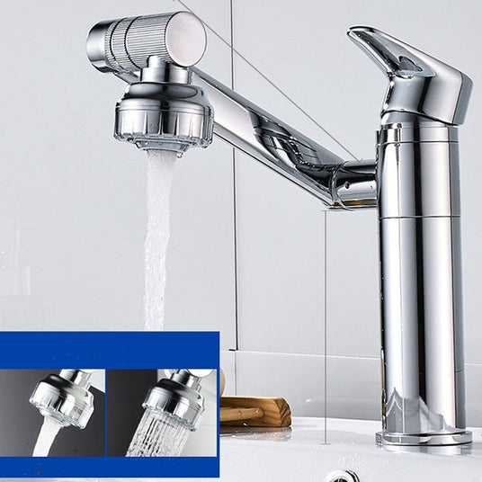 Single-hole swivel bathroom faucet - single lever handle