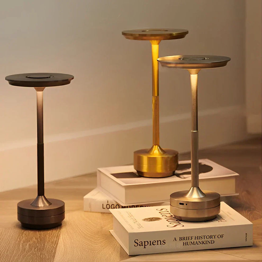 Cordless LED table lamp for bedroom nightstand