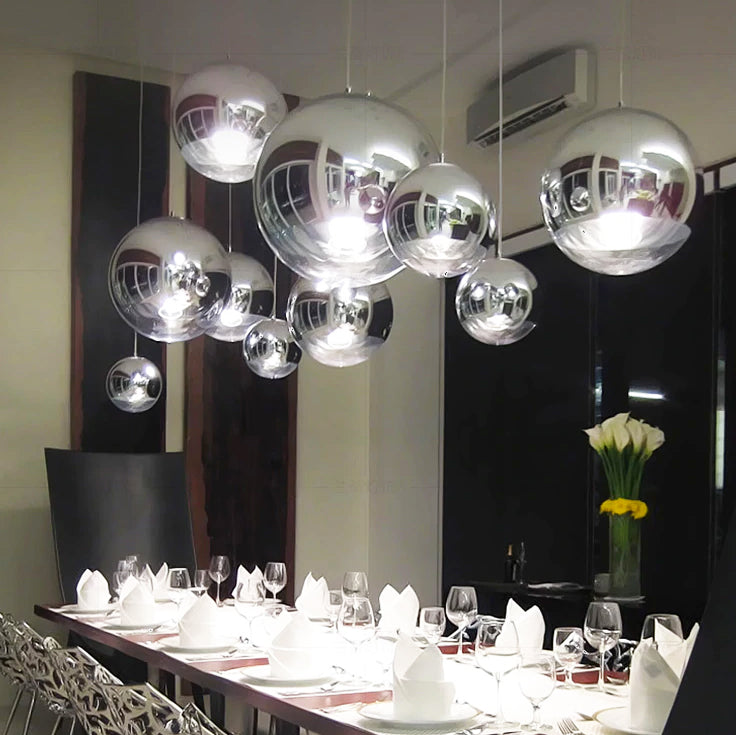 Glass Orb Pendant Light for Entryway Lighting