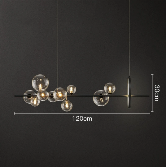 Iron and Glass Pendant Fixture Detail