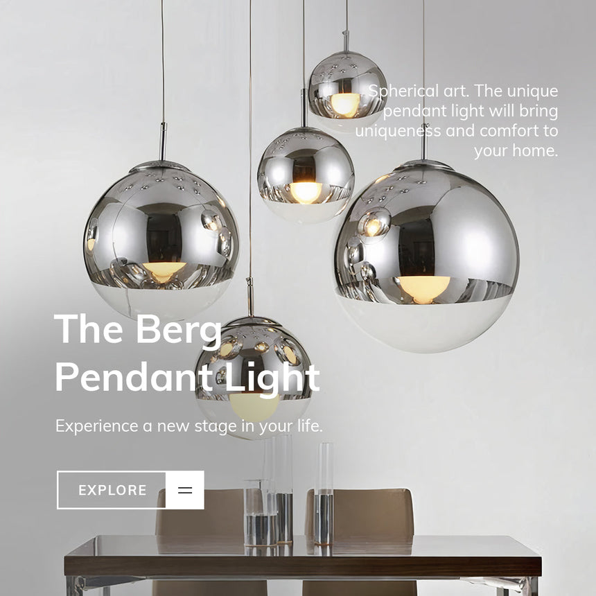 LumaOrb Glass Sphere Pendant Light Silver Finish