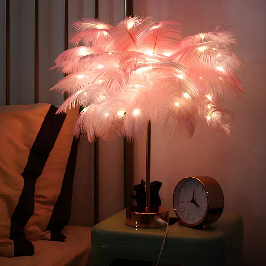 Lamp on living room side table