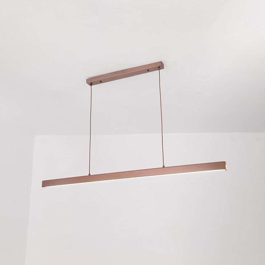 Linear Metal LED Pendant Light Close-Up View