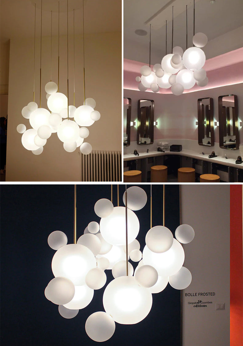 Glass Orb Chandelier for Scandinavian-Style Interiors