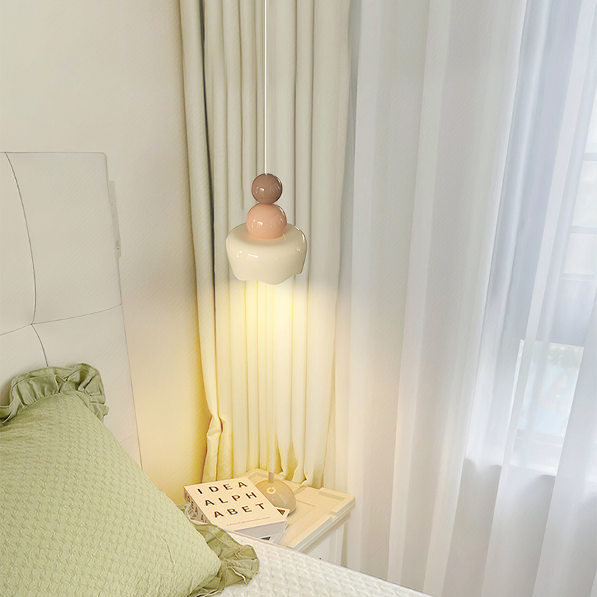 Resin Pendant Light Detail of Metal and PE Finish