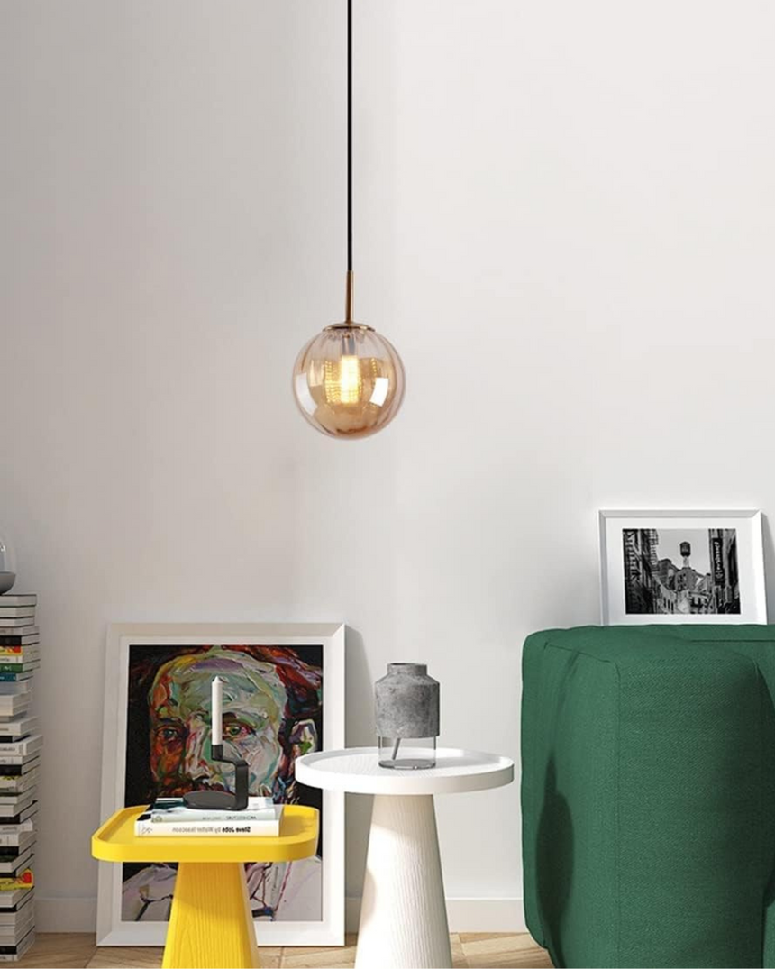 Amber glass pendant light warm amber glass tone - OpalDwell