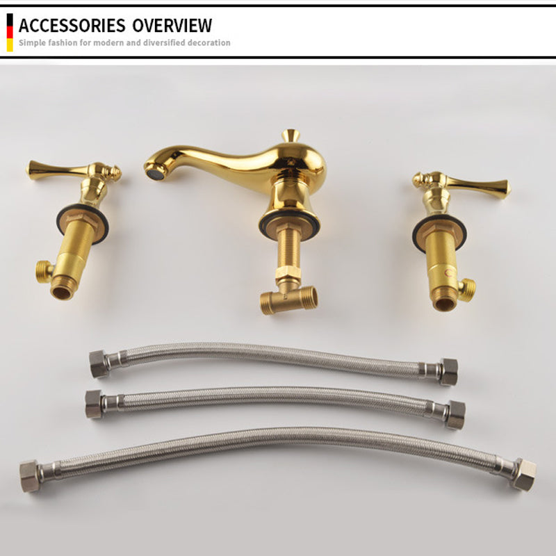 Widespread bathroom faucet with easy installation design