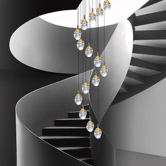water drop staircase pendant light