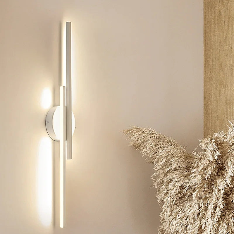 Nordic Disc and Linear Wall Lamp with Warm LED Glow | OroDwell