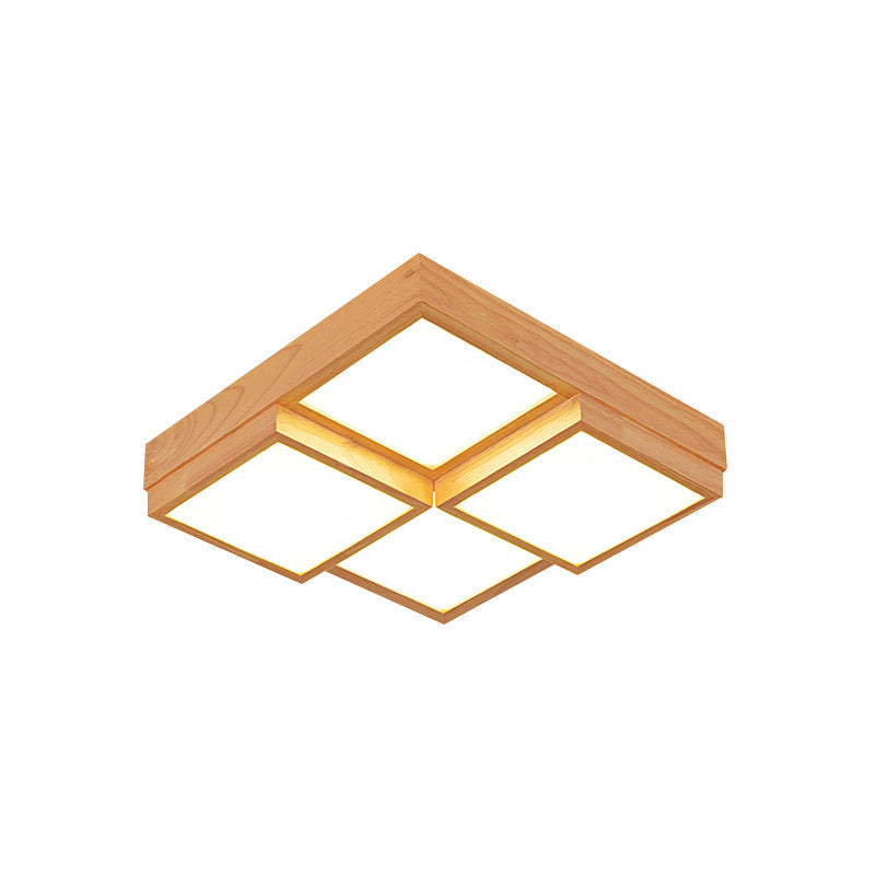 Wood Ceiling Light Detail of Natural Frame