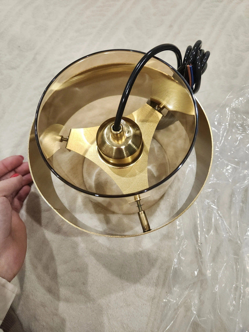 Pendant light glass texture close up