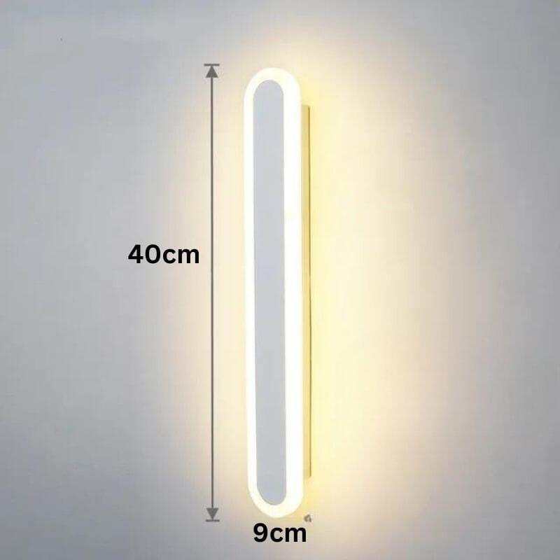 Modern house wall light after dark