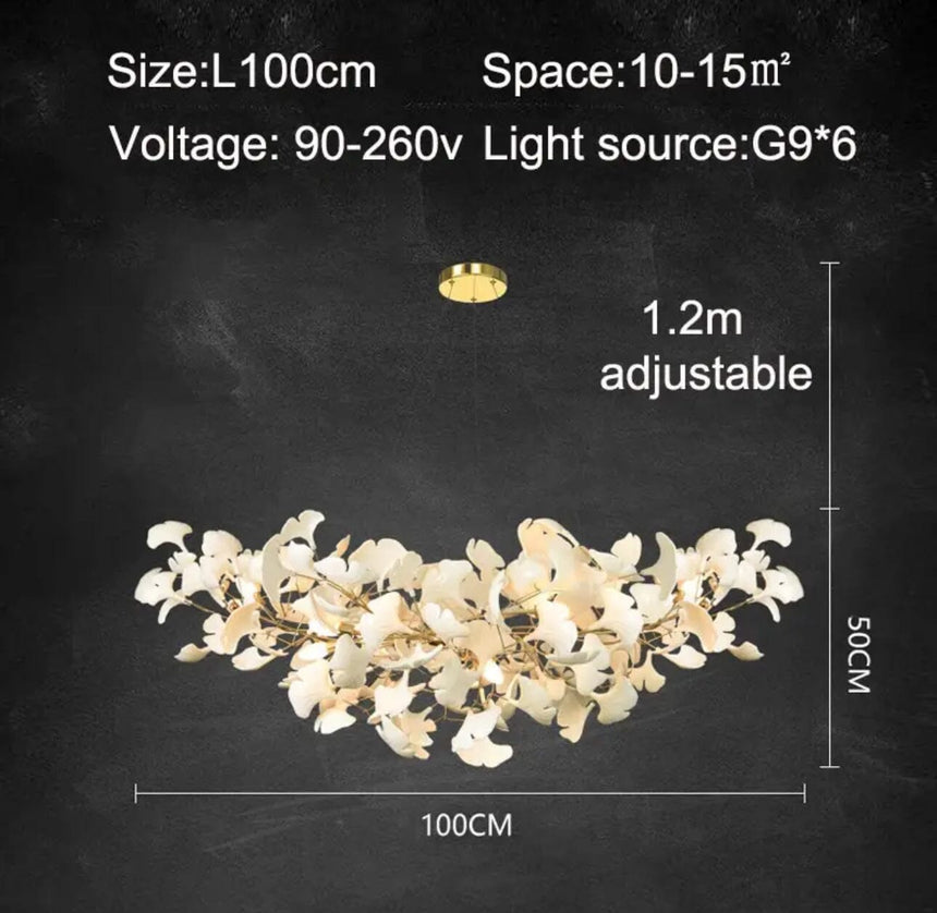 Frosted glass petals size comparison