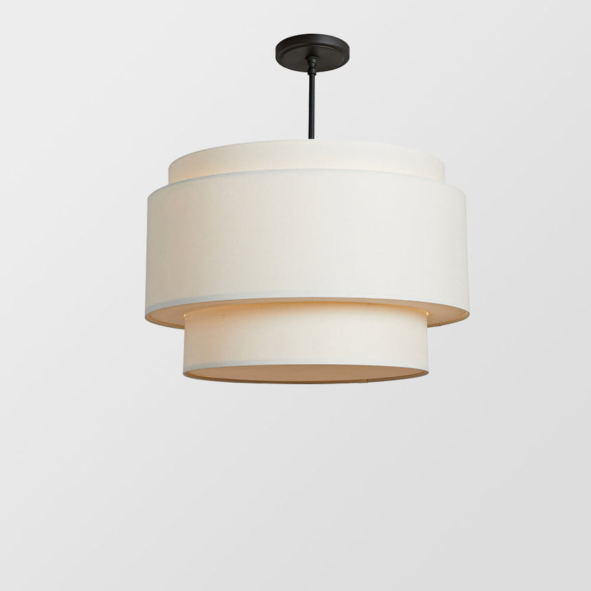 Beige Linen Pendant Lamp Additional Angle View
