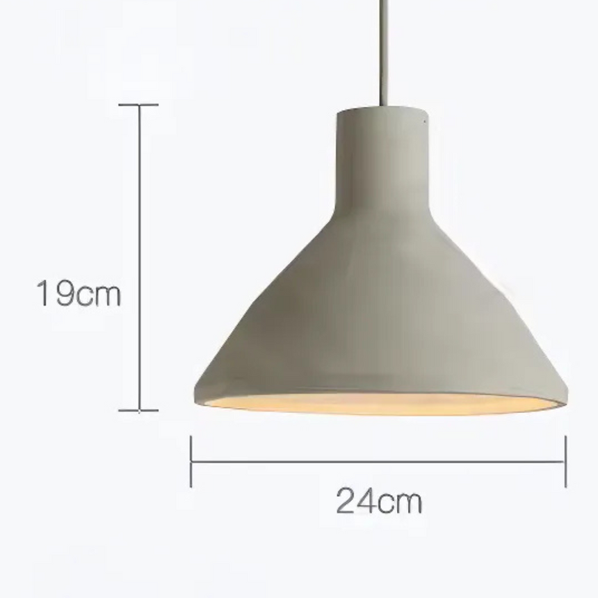 White pendant light LED bulb close-up view