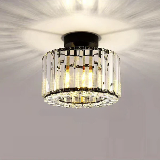 Crystal Ceiling Light Installed in Modern Interior