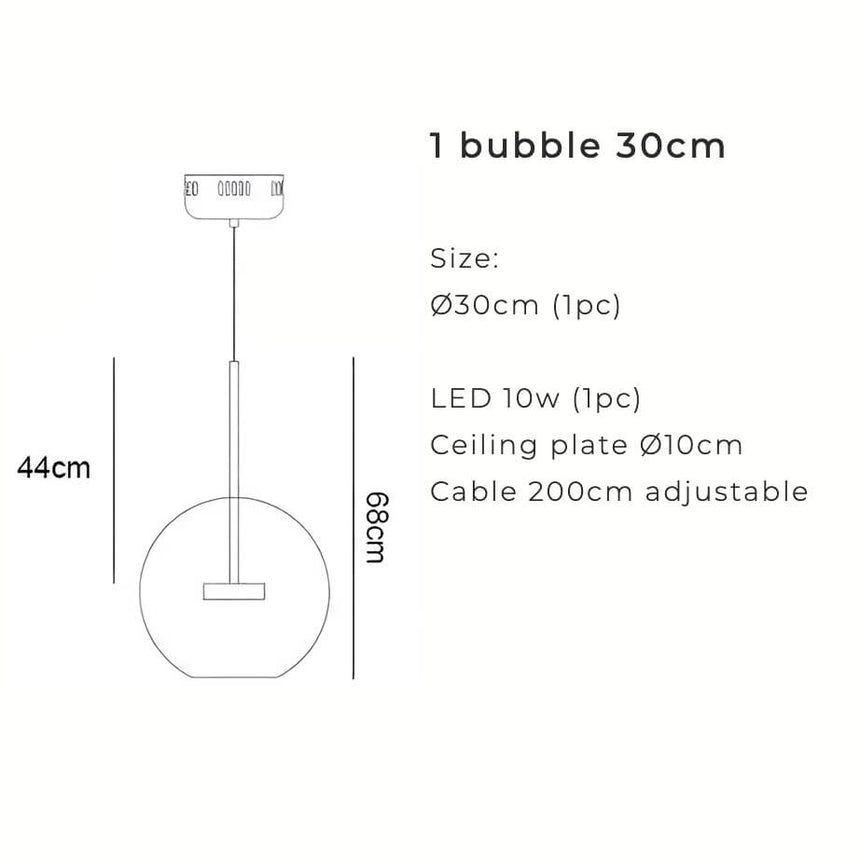 Chandelier with Round Glass Bulb Clusters
