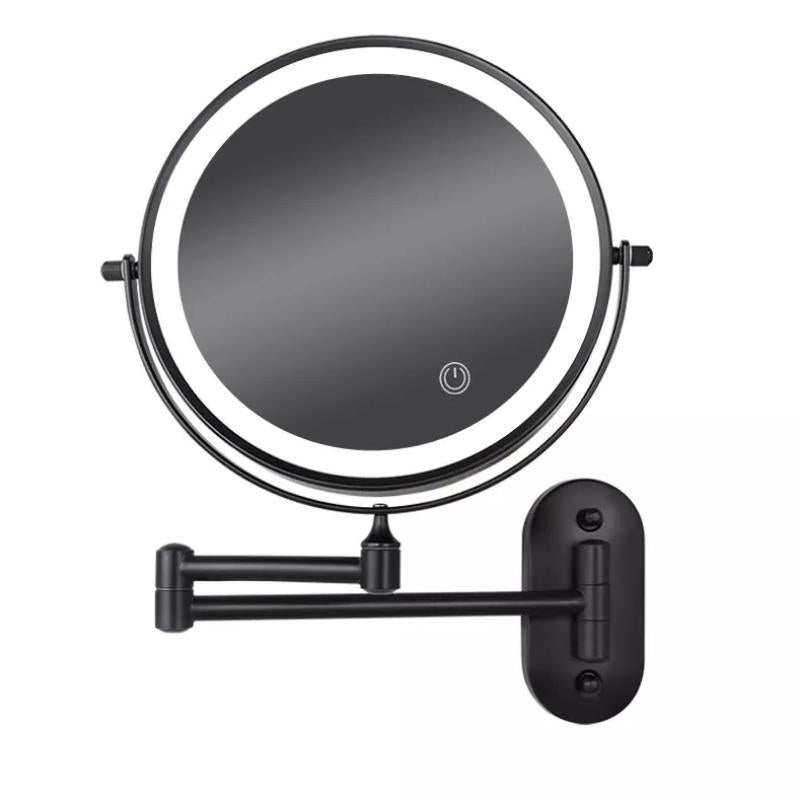 Rechargeable LED mirror with 3-color touch lighting