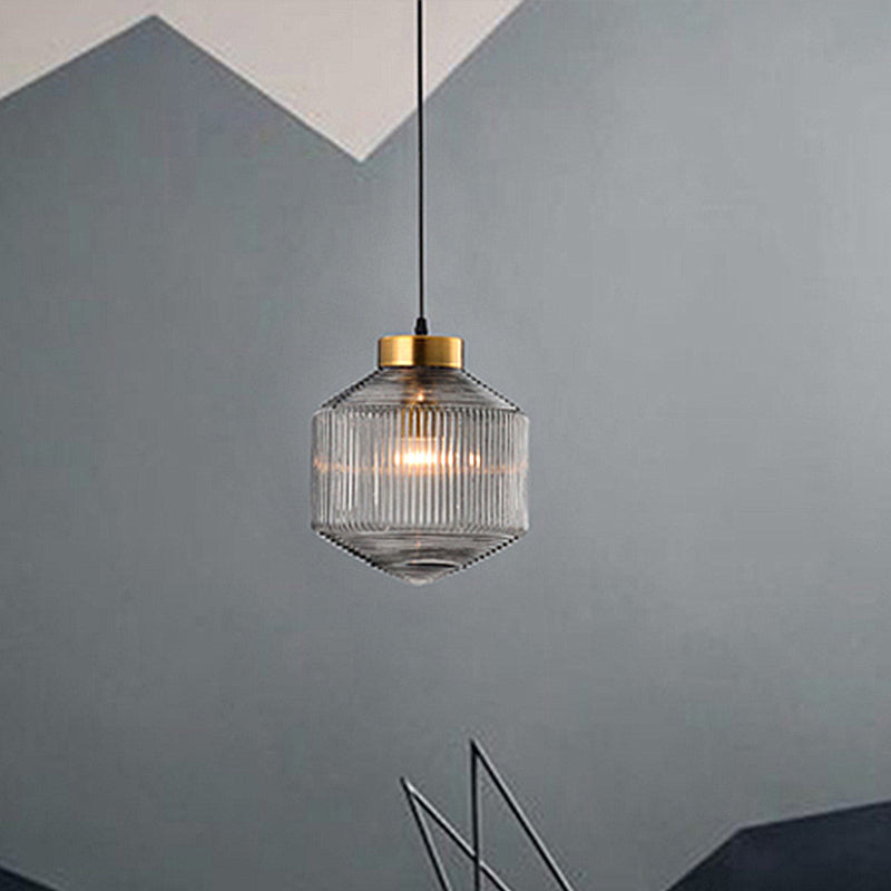 Glass Pendant Light With Modern Drum Design - OroDwell