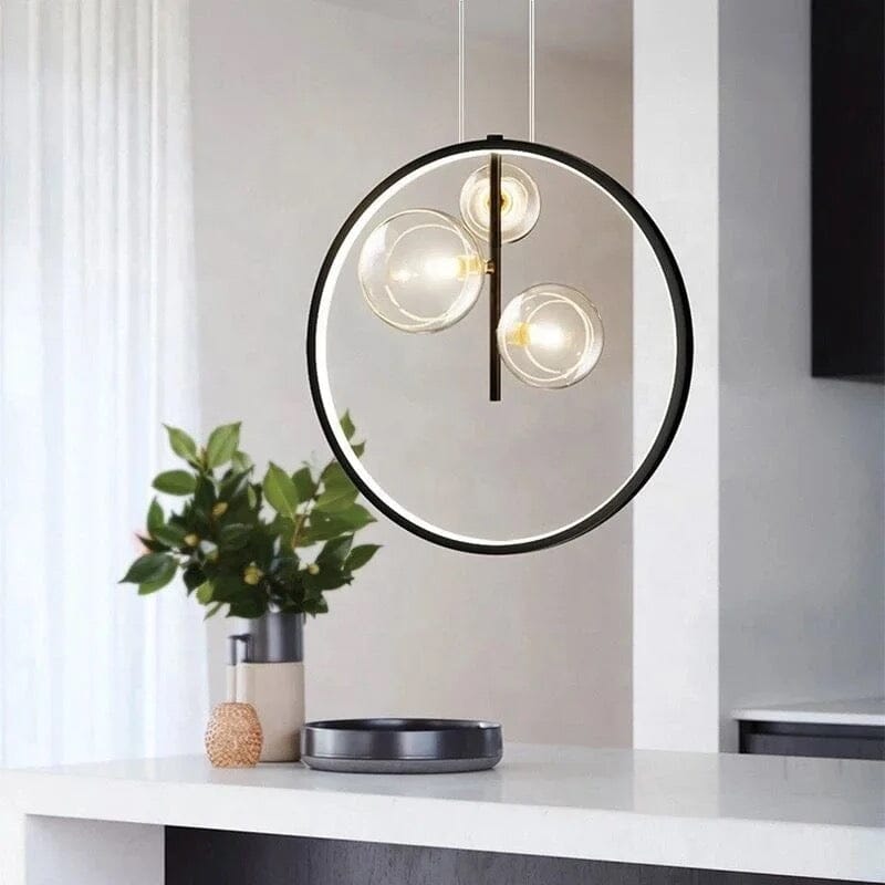 Solera glass globe pendant light full view