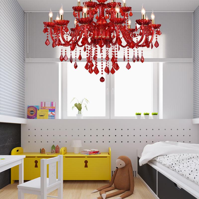 Crystal Chandelier 18-Light Configuration Full View - OpalDwell