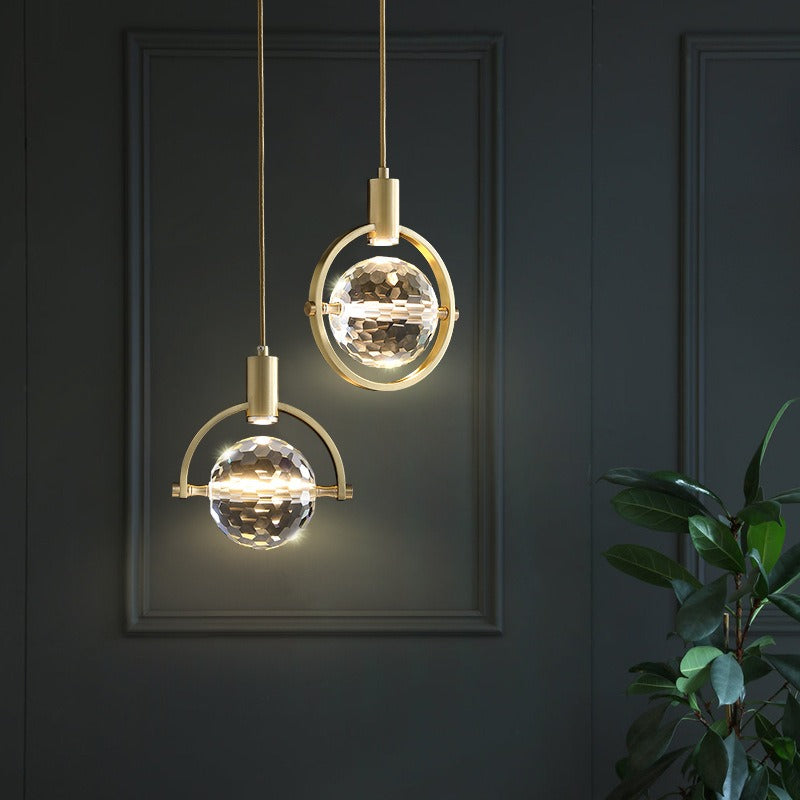 Crystal ring pendant lamp for living room accent