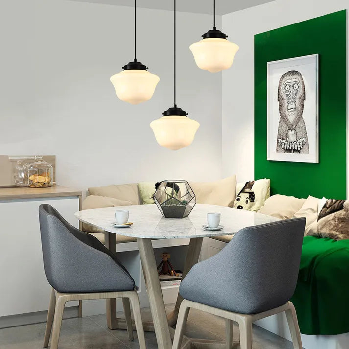 Frosted Glass Pendant Light Shade Close-Up - OroDwell