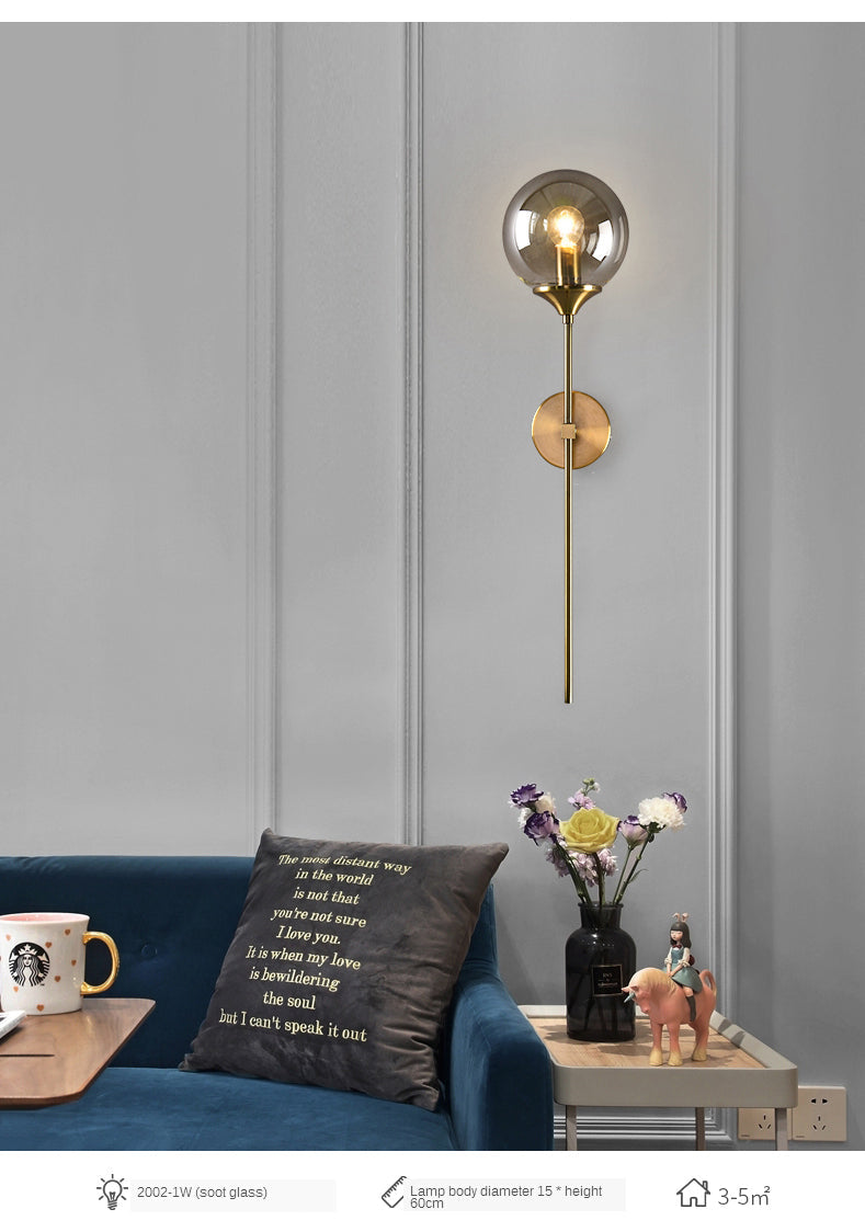 Wall-mounted glass light for hallway decor