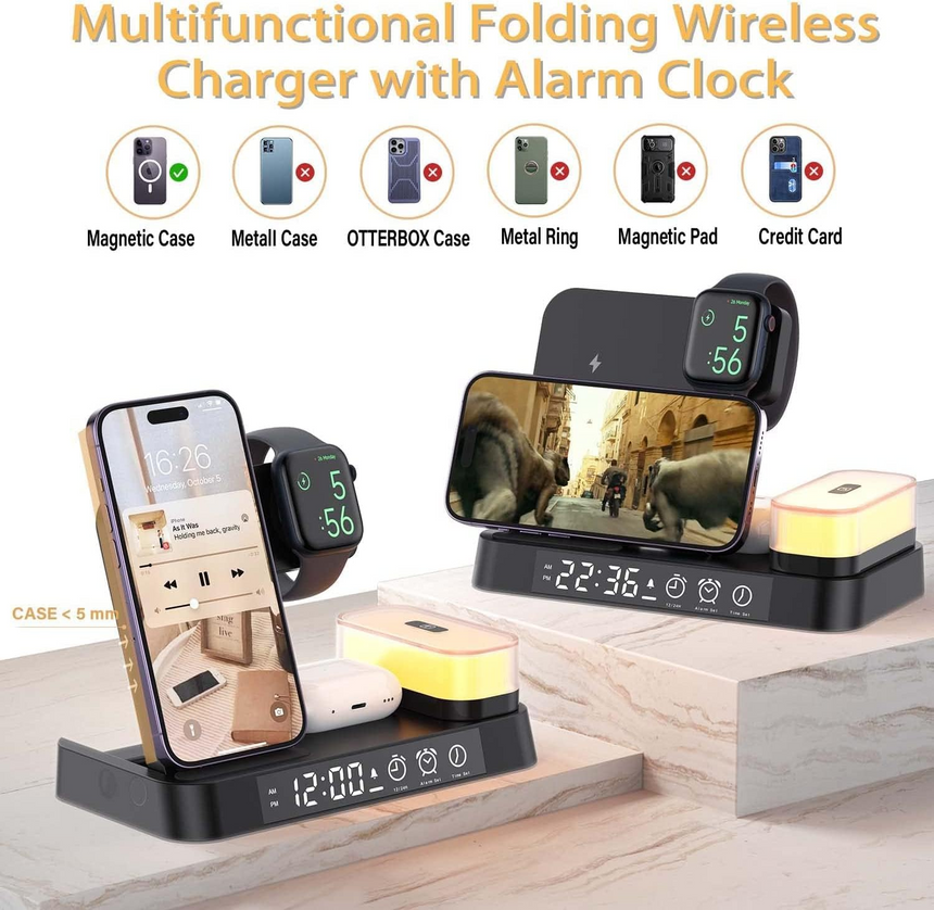 Nightlight Charging Hub Compact Bedside Design