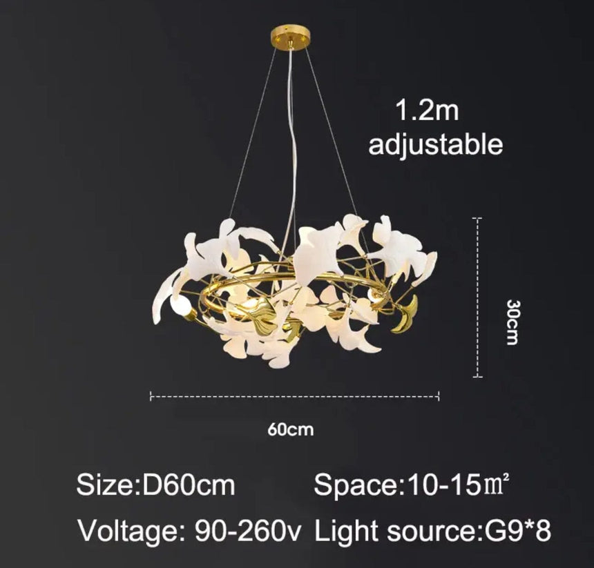 Frosted Glass Petal Chandelier Detail