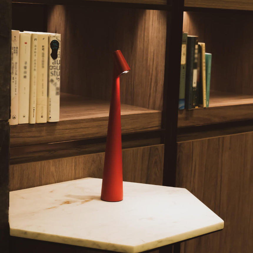 Nordic minimalist cordless table lamp close-up touch control detail