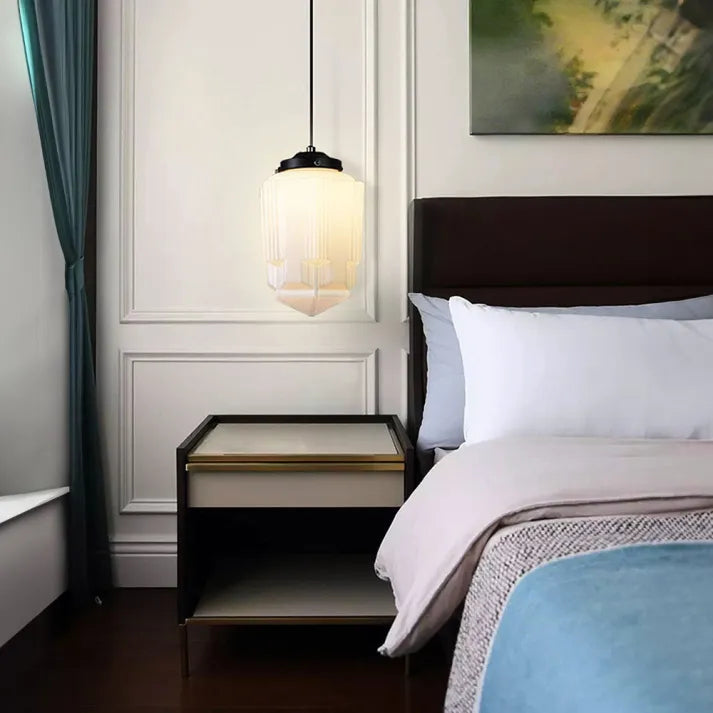Frosted Glass Pendant Light Ambient Lighting View - OroDwell