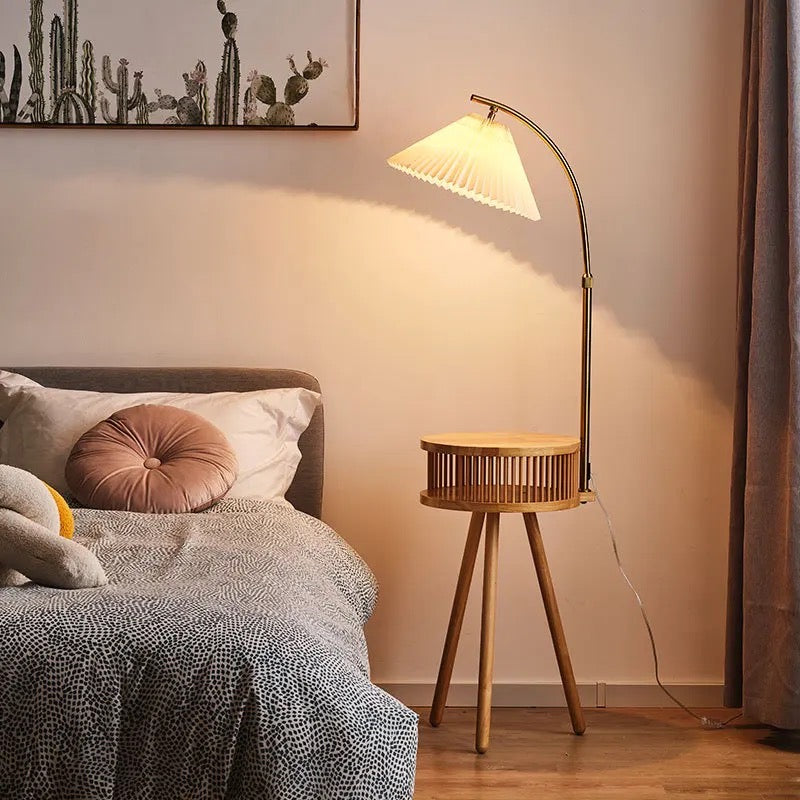 Wood Floor Lamp for Living Room Corner