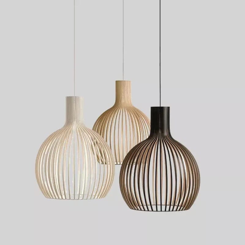 Wood Cage Pendant Light Size Reference