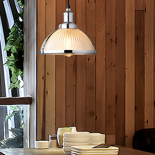 Striped glass chandelier for dining room decor