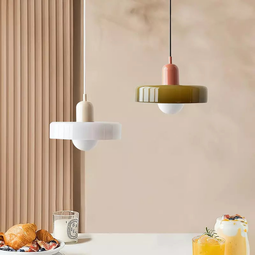 Halo Pendant Lamp adjustable height LED ceiling fixture - OpalDwell